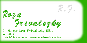 roza frivalszky business card